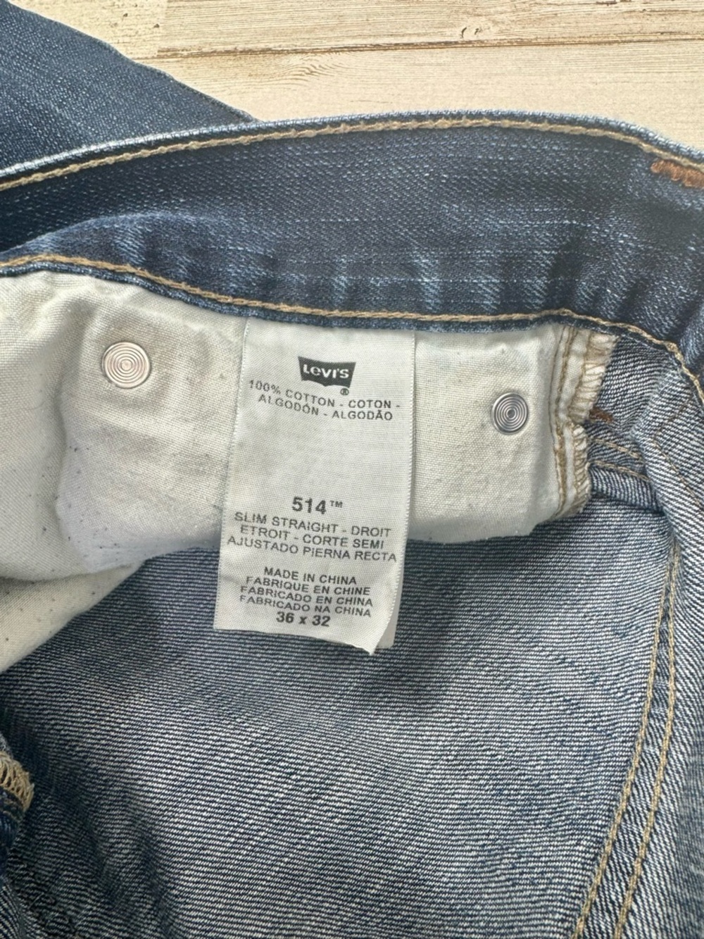 Vintage Levis 514 Pants Jeans Men 36x32 Denim Stretch Blue Straight - Picture 5 of 13